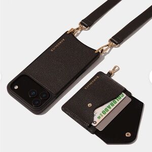 Bandolier iPhone 17 Pro Black Crossbody Phone Case with Card Slot